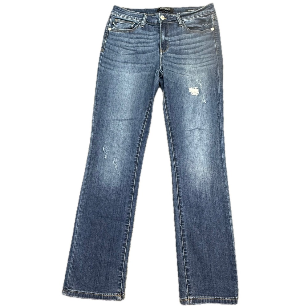 Judy Blue Straight Fit Jeans Womens 31 Blue Distressed Stretch JB8277DK